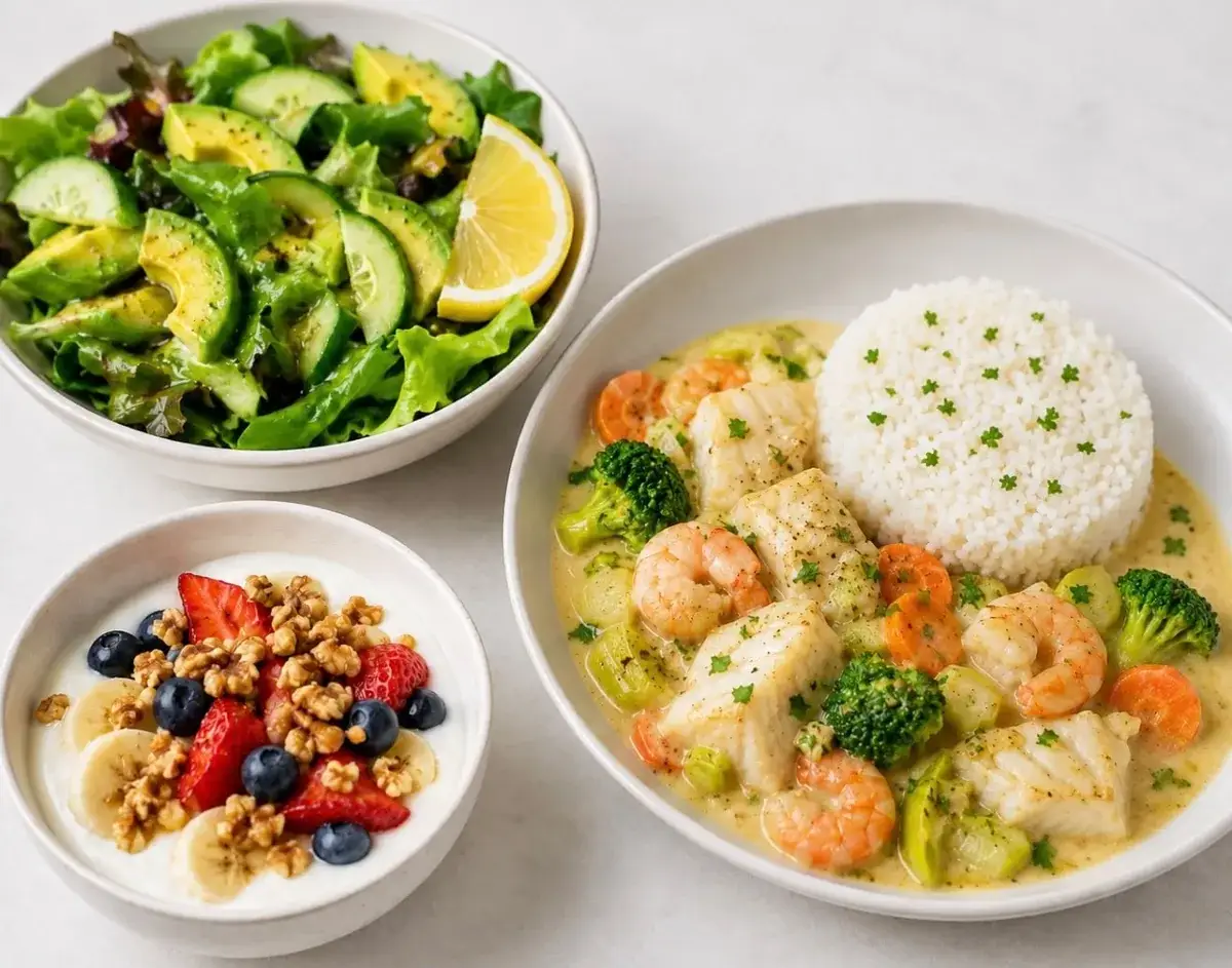 Repas équilibré servi pendant le séjour